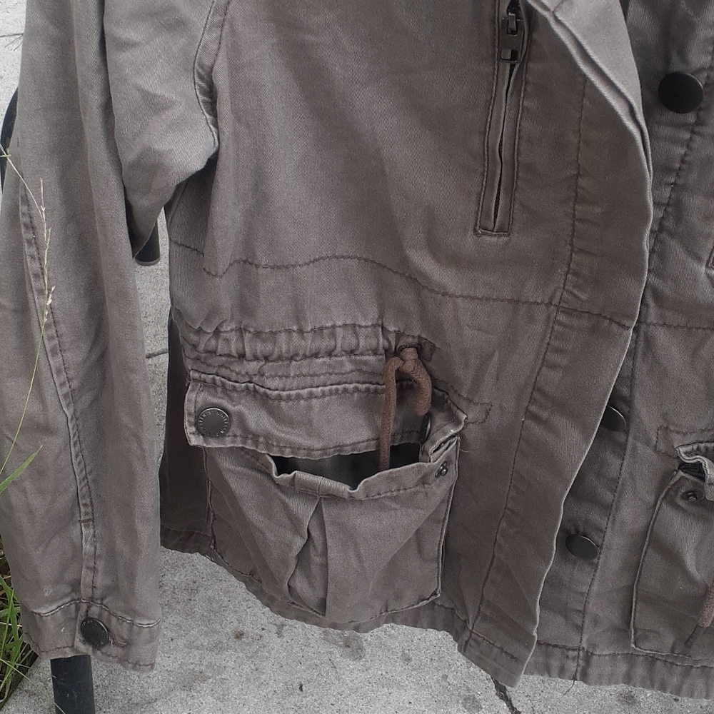 US Cotton On Utility Jacket sz 6 grunge Coat - Picture 4 of 9